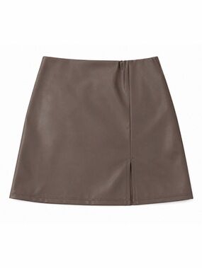 Taupe Faux Leather Skirt